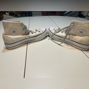 Converse Chuck Taylor All Star High Top platform sneakers white canvas womens 11